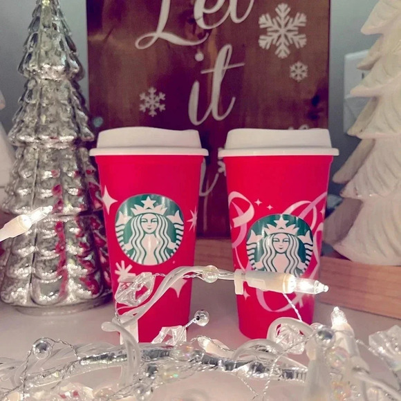 Starbucks 2021 and 2022 Limited Edition Red Holiday Reusable Cups - Picture 1 of 7